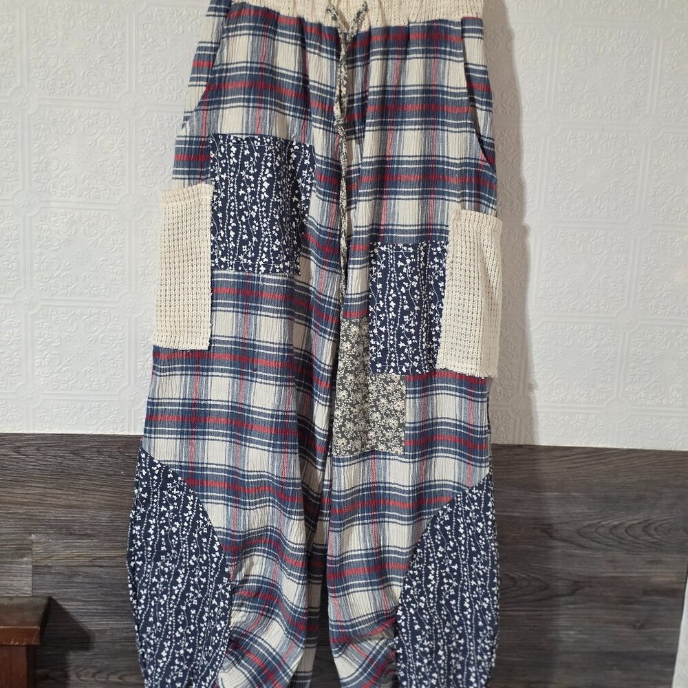 POL NWT Small Patchwork Plaid Boho Harem Pants
